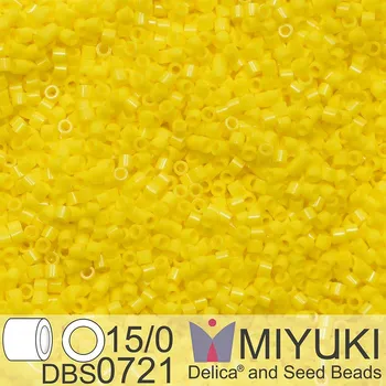 Korálek Korálky Miyuki Delica 15/0. Barva DBS 0721 Opaque Yellow. Balení 2g.