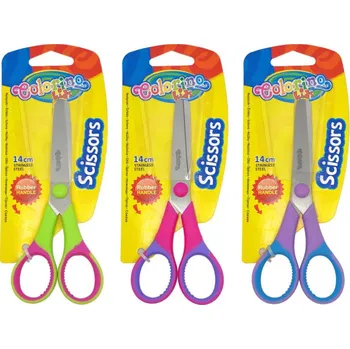 Kancelářské nůžky Colorino nůžky dětské s gumovým gripem, 14 cm, symetrické, mix barev