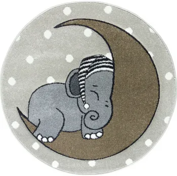 Koberec SINTELON Kusový koberec VEGAS KIDS kruh 04/ESE BARVA: Šedá, ROZMĚR: kruh Ø 120 cm