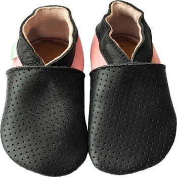 Capáčky Hopi Hop Capáčky Hopi Hop barefoot děrované černo-růžové capáčky: 6/12m