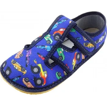 Chlapecké bačkory Papuče KTR RAWEKS ZUZIA barefoot AUTA chlapecké Velikost: 33