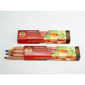Kresba Pastelky Koh-i-noor trojhranné silné Triocolor natur - 6 barev