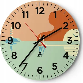 Hodiny Kuchyňské nástěnné hodiny 30x30 Abstrakce Moderní skleněné hodiny Tiché