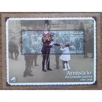 Sběratelství Portugalsko ** aršík Bl 436, 100 let od ukončení První světové války, r. 2018