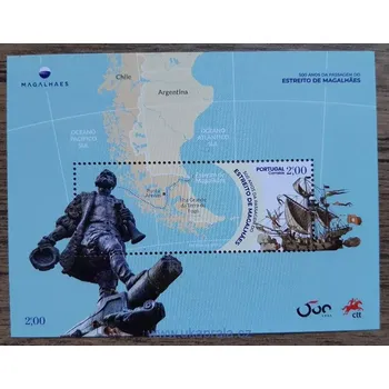 Poštovní známka Portugalsko ** aršík Bl 457, F. Magellan, 500. výročí, r. 2020