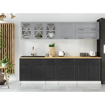 Kuchyňská linka Kuchyňská linka TURID 260cm - Popel + grafit