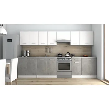 Kuchyňská linka Kuchyňská linka LUIZA 320x260 - Bílá + Beton
