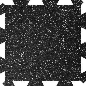 Venkovní dlažba Černo-bílá gumová modulová puzzle dlažba (střed) FLOMA FitFlo SF1050 - 50 x 50 x 1 cm