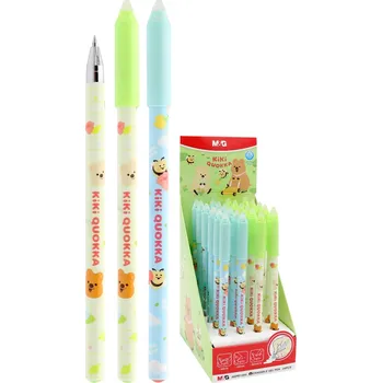 Pero gelové /gumovací M&G 0,5 mm, modrý inkoust (2 barvy)