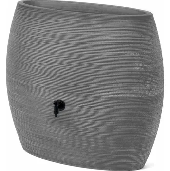 Květináč Capi barel na dešťovou vodu Nature Rib NL šedá 250l V 92 cm / D 102 cm