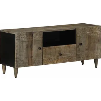 Televizní stolek vidaXL TV skříňka světle šedá 105x33,5x46cm masivní mangovníkové dřevo [4017806]