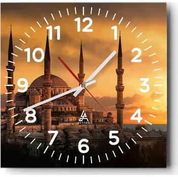 Hodiny Nástěnné hodiny do obýváku 40x40 Architektura Bezhlučné hodiny na skle Tiché