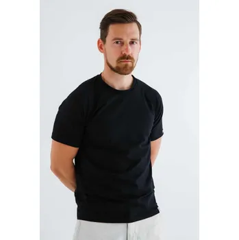 Pánské oblečení Černé pánské triko s krátkým rukávem nanosilver® Velikost: L