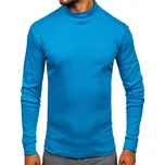 Modrý pánský bavlněný propínací rolák basic Bolf 534 - XL