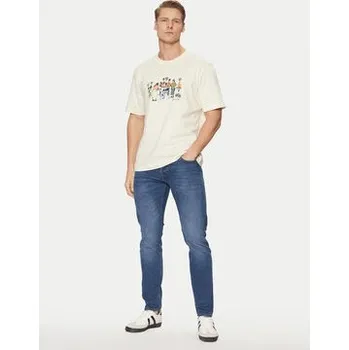 Oblečení a móda Jack & Jones T-Shirt Machester 12273549 Écru Relaxed Fit M