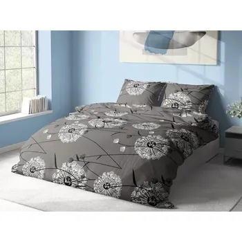 Povlečení Bavlněné povlečení na dvě lůžka Pampeliška šedá