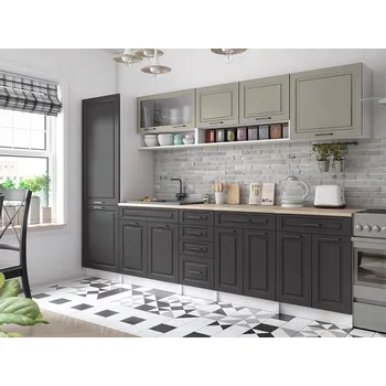 Kuchyňská linka Kuchyňská linka BIRGID 300cm - Kamenný + grafit