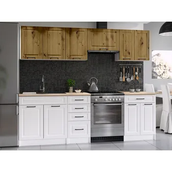 Kuchyňská linka Kuchyňská linka INGRID 240cm - Dub artisan + bílá