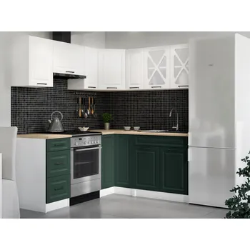 Kuchyňská linka Rohová kuchyňská linka ASTRID 190x170cm - Bílá + green