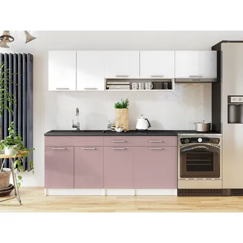 Kuchyňská linka Kuchyňská linka VIVIEN 240cm - Bílá + kobe