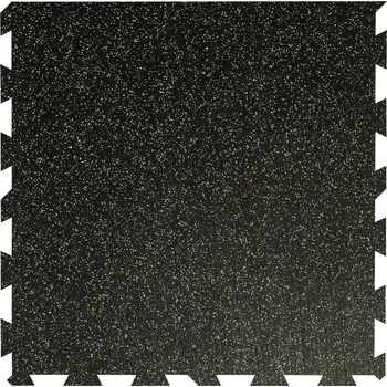 Rohožka Černo-zelená gumová podlahová deska (puzzle - okraj) FLOMA IceFlo SF1100 - délka 100 cm, šířka 100 cm, výška 0,8 cm