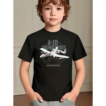 Chlapecké tričko STRIKER Dětské tričko A-10 Thunderbolt Barva: Černá, Velikost: 8 let