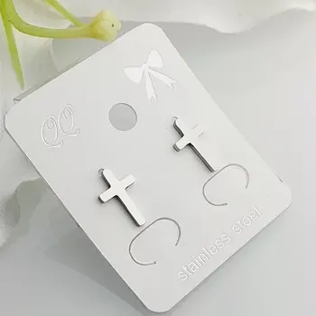 Náušnice Ocelové náušnice - křížek