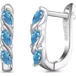 Stříbrné náušnice TŘPYTIVÁ MODRÁ Ag 925; ≤2,6 g.