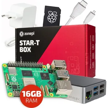 Stolní počítač Sada s Raspberry Pi 5 (16GB RAM), Flirc krabička + 128GB microSD + příslušenství