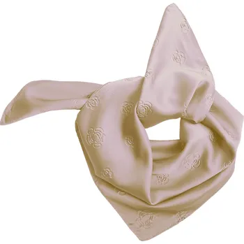 Šátek Dámský hedvábný čtvercový šátek YF463-37, s potiskem květin béžové barvy 7200721-5