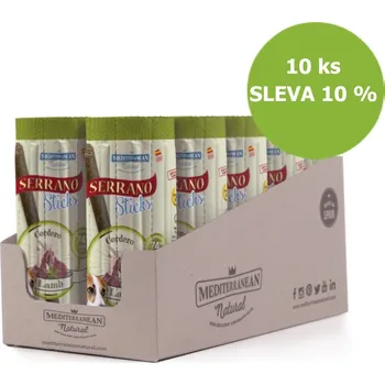 Krmivo pro psa Mediterranean Natural Serrano Dog Sticks Lamb, tyčinka 16 x 12 g (10 ks) SLEVA 10 %