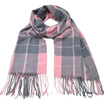 Šála Maxi šála - šedo-růžová kostkovaná