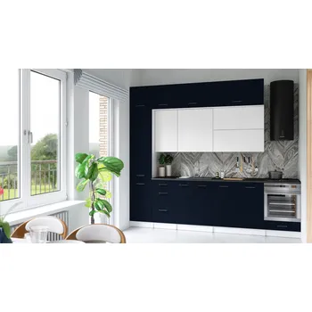 Kuchyňská skříňka Kuchyňská linka DAFNI 280cm Bílá + marine blue
