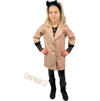 Kojenecká bunda Dívčí flaušový kabátek béžový velikost: 110/116