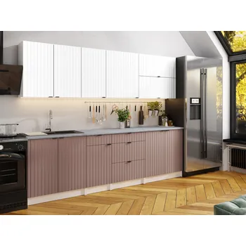 Kuchyňská skříňka Kuchyňská linka PEREA 260cm Bílá + kobe