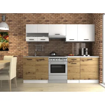 Kuchyňská linka Kuchyňská linka LUIZA III 240x180 - Bílá + artisan