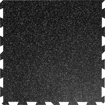 Černo-bílá gumová modulová puzzle dlažba (okraj) FLOMA FitFlo SF1050 - 100 x 100 x 1 cm