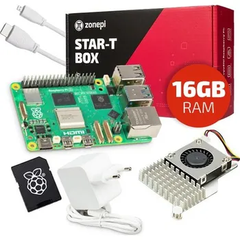 Stolní počítač Oficiální sada s Raspberry Pi 5 (16GB RAM) + chladič + 128GB microSD + příslušenství