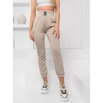 Dámské kalhoty Béžové dámské textilní jogger kalhoty Bolf W7807 - XL