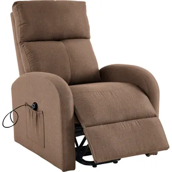 Křeslo Polohovací křeslo elektrické NERIS hnědé