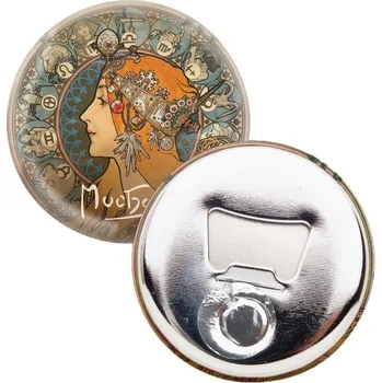 Party dekorace Kovový otvírák Alfons Mucha - Zodiak,5,8 cm