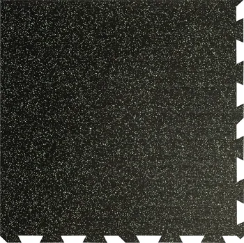 Černo-zelená gumová modulová puzzle dlažba (roh) FLOMA FitFlo SF1050 - 100 x 100 x 0,8 cm