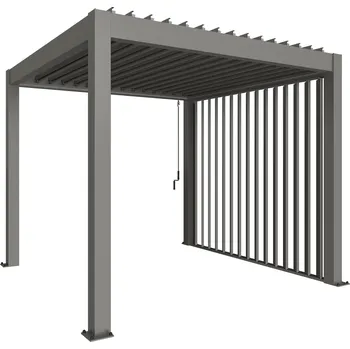 Pergola Biohort lamelová boční stěna pro stranu 3,5m, šedý křemen metalíza