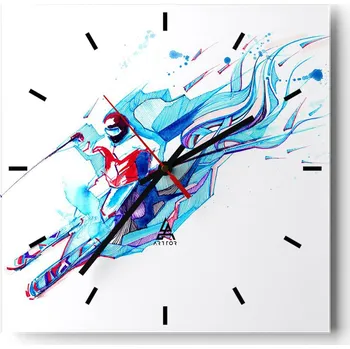 Hodiny Velké nástěnné hodiny 40x40 Abstrakce Skleněné tiché hodiny