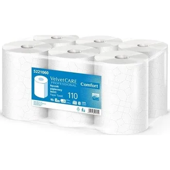 Papírový ručník Velvet CARE Papírové ručníky v roli Velvet Professional - 2vrstvé, bílé, 110 m, 6 rolí