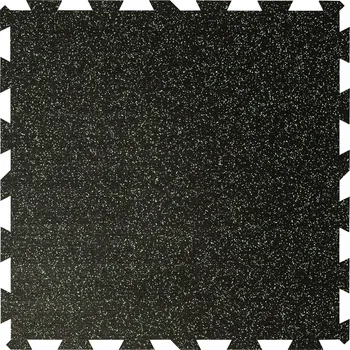 Rohožka Černo-zelená gumová podlahová deska (puzzle - střed) FLOMA IceFlo SF1100 - délka 100 cm, šířka 100 cm, výška 0,8 cm - 80809172