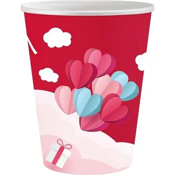 Godan Kelímky papírové Love is in the air červené 250ml 6ks