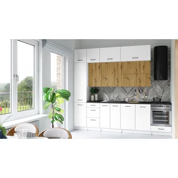 Kuchyňská skříňka Kuchyňská linka DAFNI 280cm Dub artisan + bílá