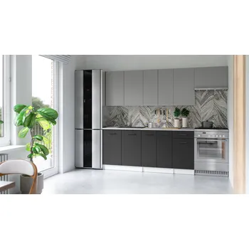 Kuchyňská skříňka Kuchyňská linka ALIMOS 240cm Popel + grafit