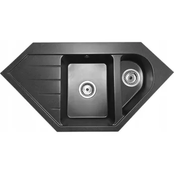 Granitový dřez Dvoukomorový dřez Granitan JOKER, granitový, černý